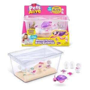 New Zuru Pets Alive Mama Turtle Baby Surprise Robotic Battery